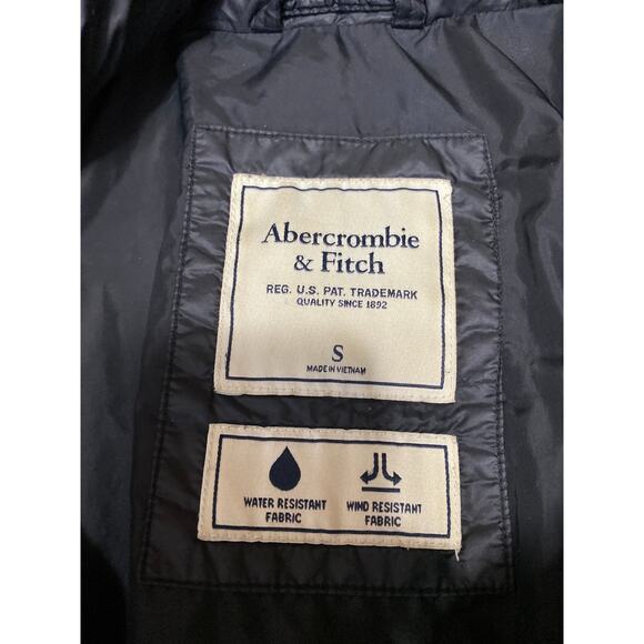 Abercrombie & Fitch Womens Black Full Zip Down Parka Hooded Puffer Coat Jacket S - Picture 3 of 4